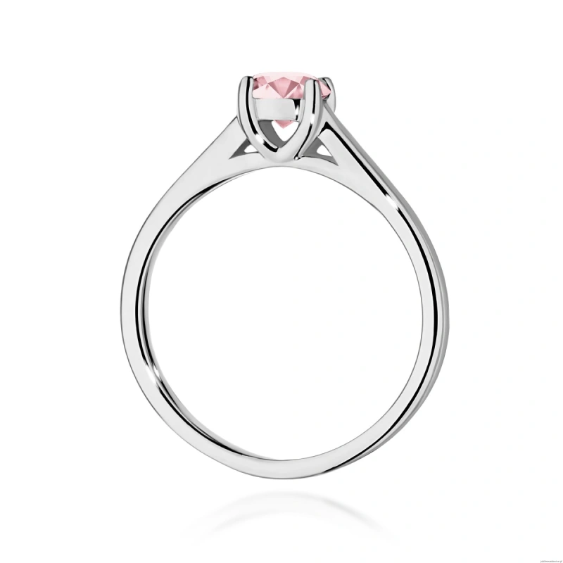 Pierścionek W0544 Diament Laboratoryjny różowy 0,50ct białe złoto