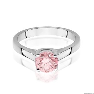 Pierścionek W0544 Diament Laboratoryjny różowy 1,00ct białe złoto