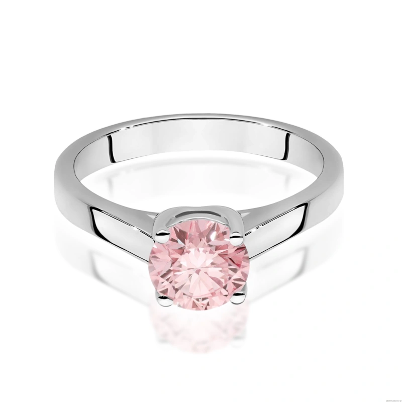 Pierścionek W0544 Diament Laboratoryjny różowy 1,00ct białe złoto