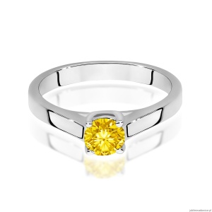 Pierścionek W0544 Diament Laboratoryjny żółty 1,00ct białe złoto