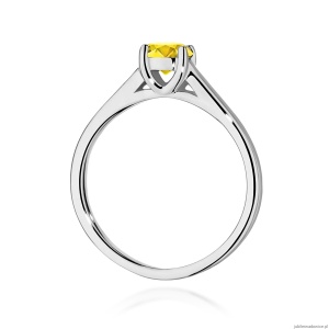 Pierścionek W0544 Diament Laboratoryjny żółty 1,00ct białe złoto