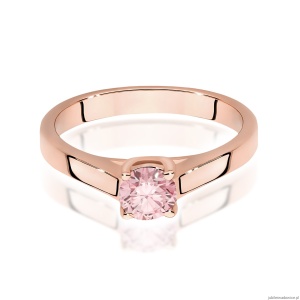 Pierścionek W0544 Diament Laboratoryjny różowy 0,50ct różowe złoto