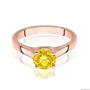 Pierścionek W0544 Diament Laboratoryjny żółty 0,50ct różowe złoto