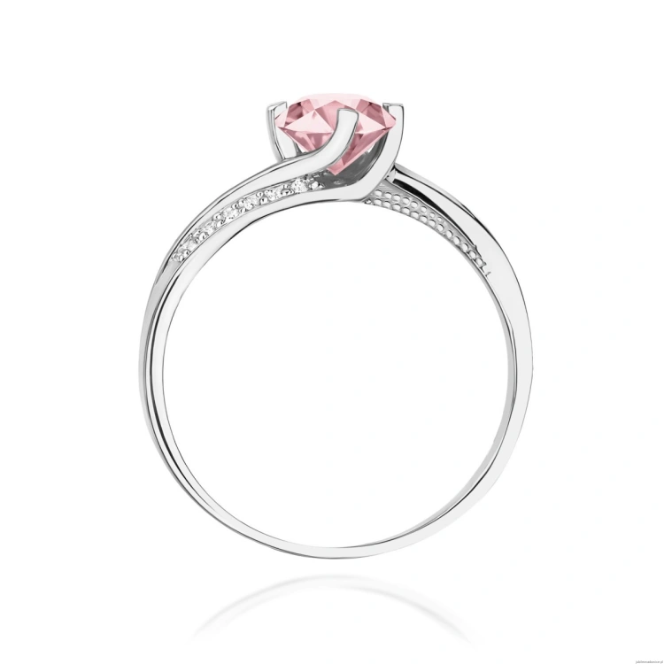 Pierścionek W0084 Diament Laboratoryjny różowy 0,50ct białe złoto 375