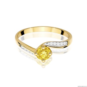 Pierścionek W0084 Diament Laboratoryjny żółty 0,50ct żółte złoto 375