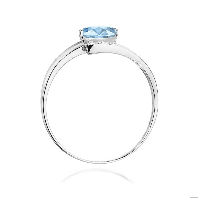 Pierścionek W0119 Diament Laboratoryjny niebieski 0,50ct białe złoto 375