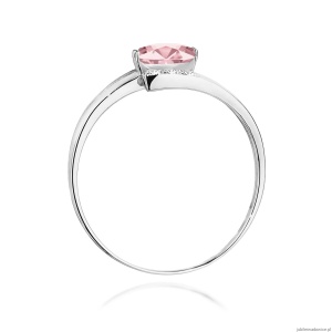 Pierścionek W0119 Diament Laboratoryjny różowy 0,50ct białe złoto 375