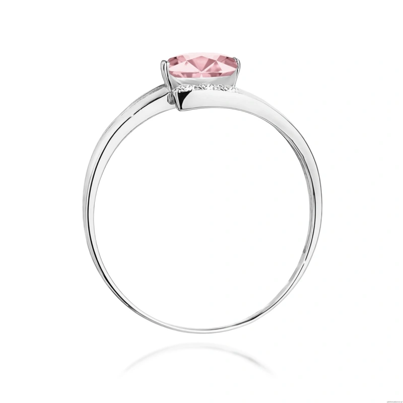 Pierścionek W0119 Diament Laboratoryjny różowy 0,50ct białe złoto 375