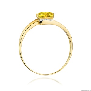 Pierścionek W0119 Diament Laboratoryjny żółty 0,50ct żółte złoto 375