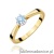 Pierścionek W0295 Diament Laboratoryjny niebieski 0,15ct żółte złoto 375