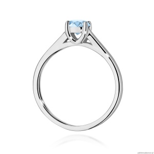Pierścionek W0544 Diament Laboratoryjny niebieski 0,50ct białe złoto 375