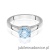 Pierścionek W0544 Diament Laboratoryjny niebieski 1,00ct białe złoto 375
