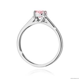 Pierścionek W0544 Diament Laboratoryjny różowy 0,50ct białe złoto 375