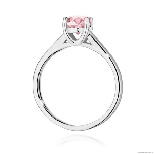 Pierścionek W0544 Diament Laboratoryjny różowy 1,00ct białe złoto 375