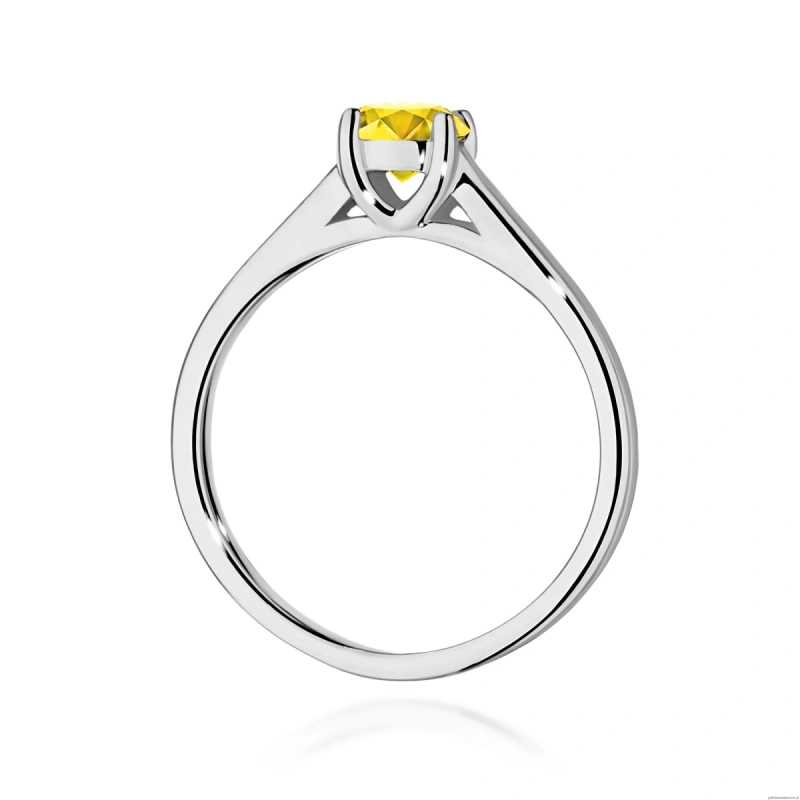 Pierścionek W0544 Diament Laboratoryjny żółty 1,00ct białe złoto 375