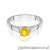 Pierścionek W0544 Diament Laboratoryjny żółty 1,00ct białe złoto 375