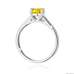 Pierścionek W0544 Diament Laboratoryjny żółty 1,00ct białe złoto 375