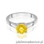 Pierścionek W0544 Diament Laboratoryjny żółty 1,00ct białe złoto 375