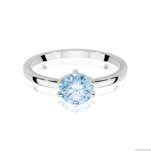 Pierścionek W0535 Diament Laboratoryjny niebieski 1,00ct białe złoto
