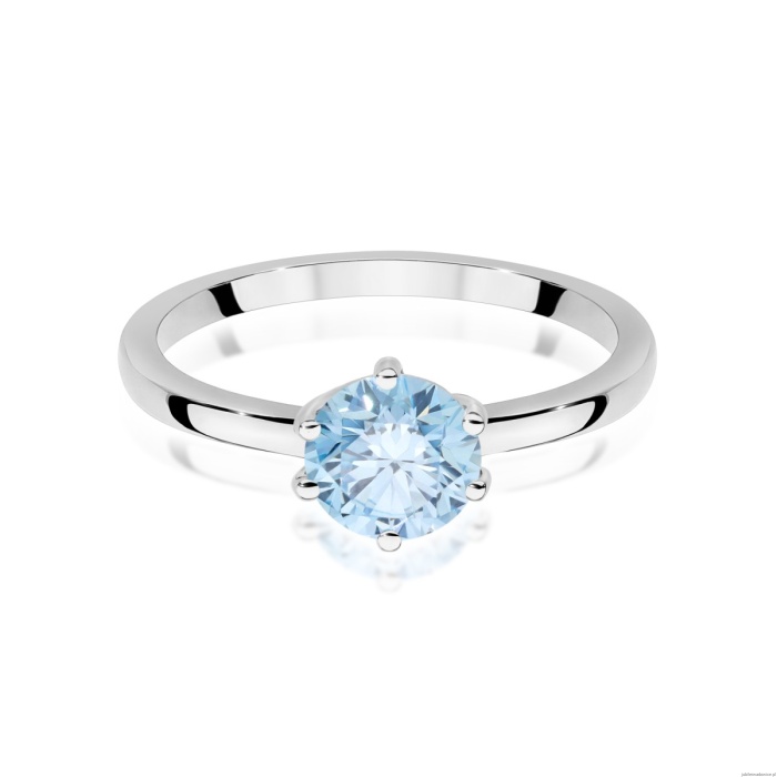 Pierścionek W0535 Diament Laboratoryjny niebieski 1,00ct białe złoto