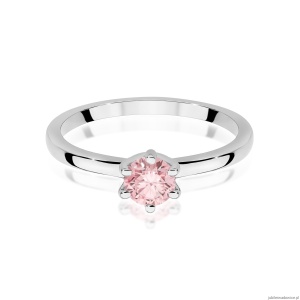 Pierścionek W0535 Diament Laboratoryjny różowy 0,50ct białe złoto