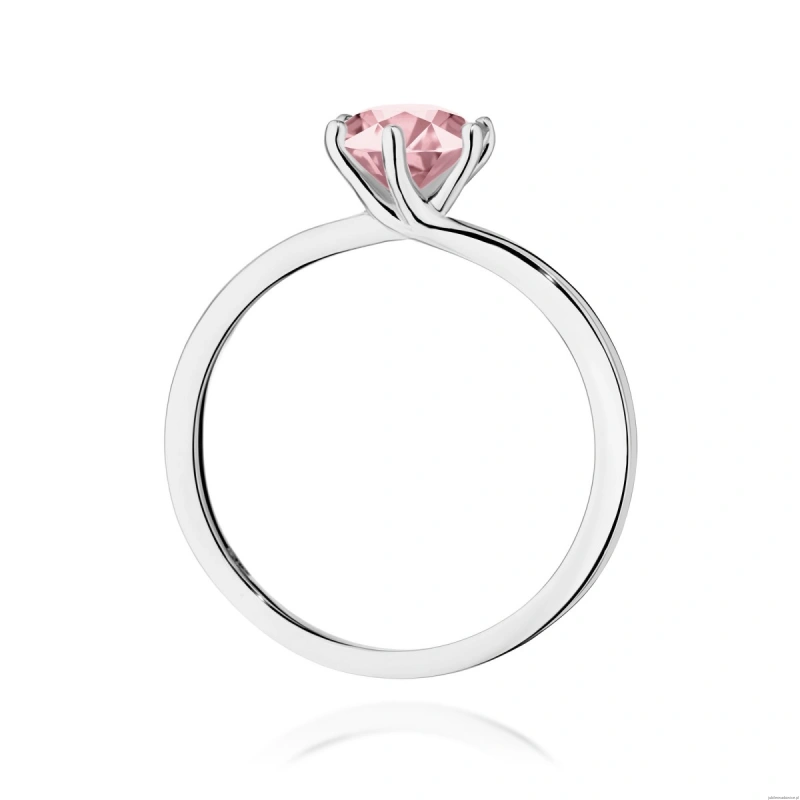 Pierścionek W0535 Diament Laboratoryjny różowy 1,00ct białe złoto