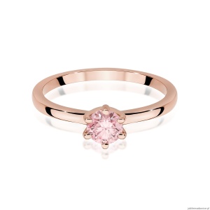 Pierścionek W0535 Diament Laboratoryjny różowy 0,50ct różowe złoto