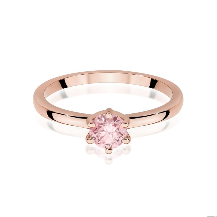 Pierścionek W0535 Diament Laboratoryjny różowy 0,50ct różowe złoto
