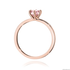 Pierścionek W0535 Diament Laboratoryjny różowy 0,50ct różowe złoto