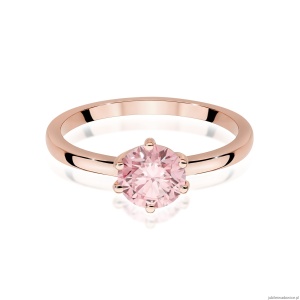 Pierścionek W0535 Diament Laboratoryjny różowy 1,00ct różowe złoto