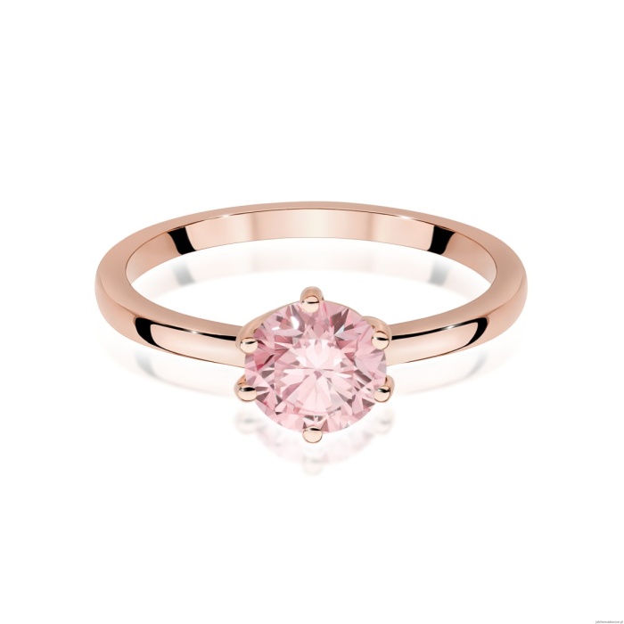 Pierścionek W0535 Diament Laboratoryjny różowy 1,00ct różowe złoto