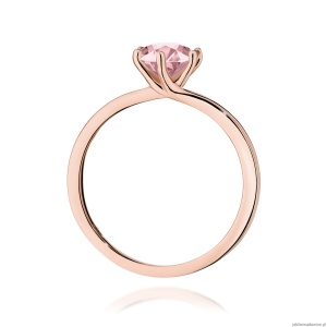 Pierścionek W0535 Diament Laboratoryjny różowy 1,00ct różowe złoto