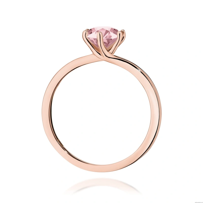Pierścionek W0535 Diament Laboratoryjny różowy 1,00ct różowe złoto