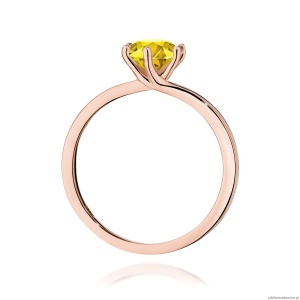 Pierścionek W0535 Diament Laboratoryjny żółty 1,00ct różowe złoto