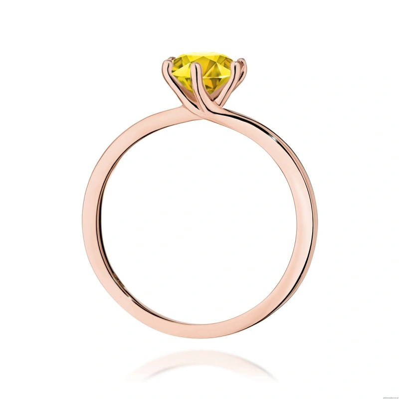 Pierścionek W0535 Diament Laboratoryjny żółty 1,00ct różowe złoto