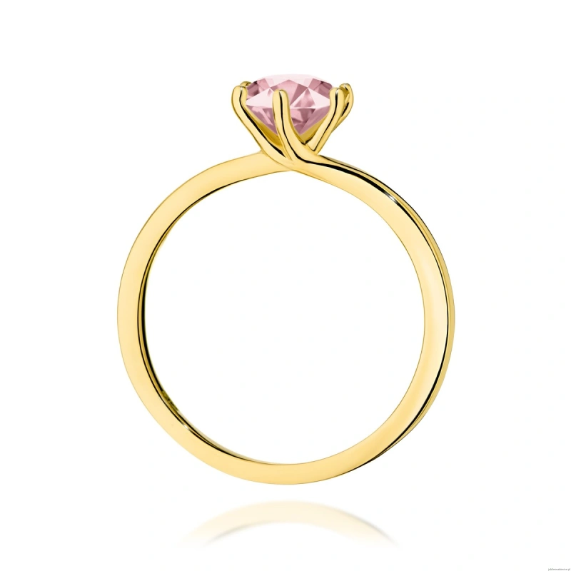 Pierścionek W0535 Diament Laboratoryjny różowy 1,00ct żółte złoto