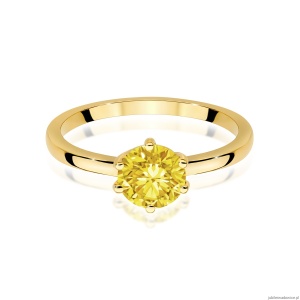 Pierścionek W0535 Diament Laboratoryjny żółty 1,00ct żółte złoto