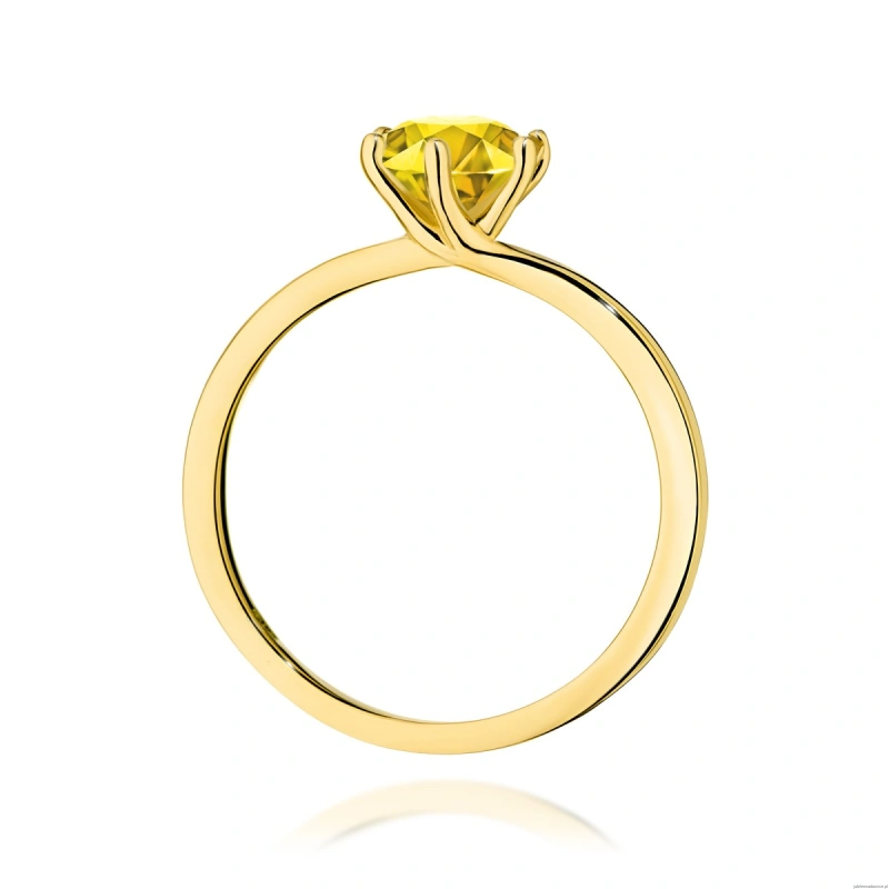 Pierścionek W0535 Diament Laboratoryjny żółty 1,00ct żółte złoto