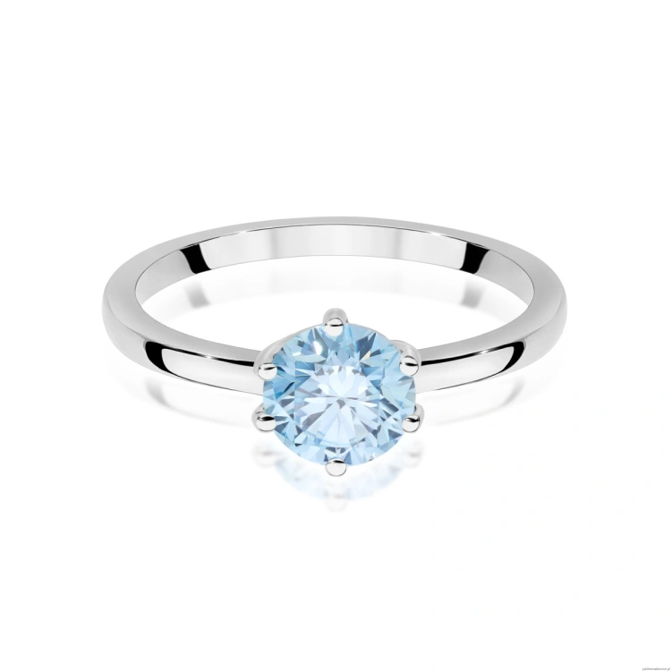 Pierścionek W0535 Diament Laboratoryjny niebieski 1,00ct białe złoto 375