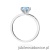 Pierścionek W0535 Diament Laboratoryjny niebieski 1,00ct białe złoto 375