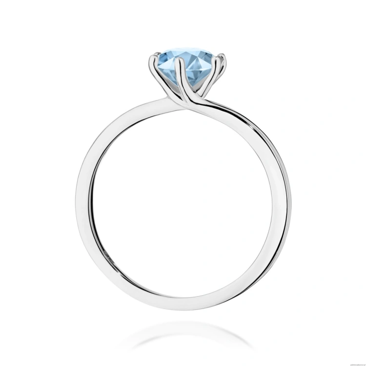 Pierścionek W0535 Diament Laboratoryjny niebieski 1,00ct białe złoto 375