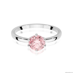 Pierścionek W0535 Diament Laboratoryjny różowy 1,00ct białe złoto 375