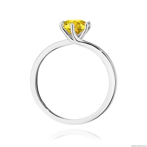 Pierścionek W0535 Diament Laboratoryjny żółty 1,00ct białe złoto 375