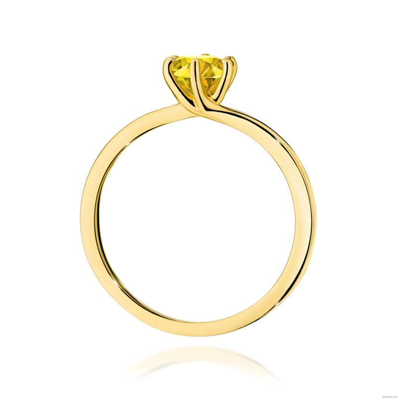 Pierścionek W0535 Diament Laboratoryjny żółty 0,50ct żółte złoto 375