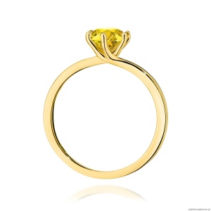 Pierścionek W0535 Diament Laboratoryjny żółty 1,00ct żółte złoto 375