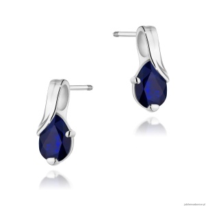 Kolczyki K0578 Szafir 2 x 0.60ct białe złoto sztyft zakręcany