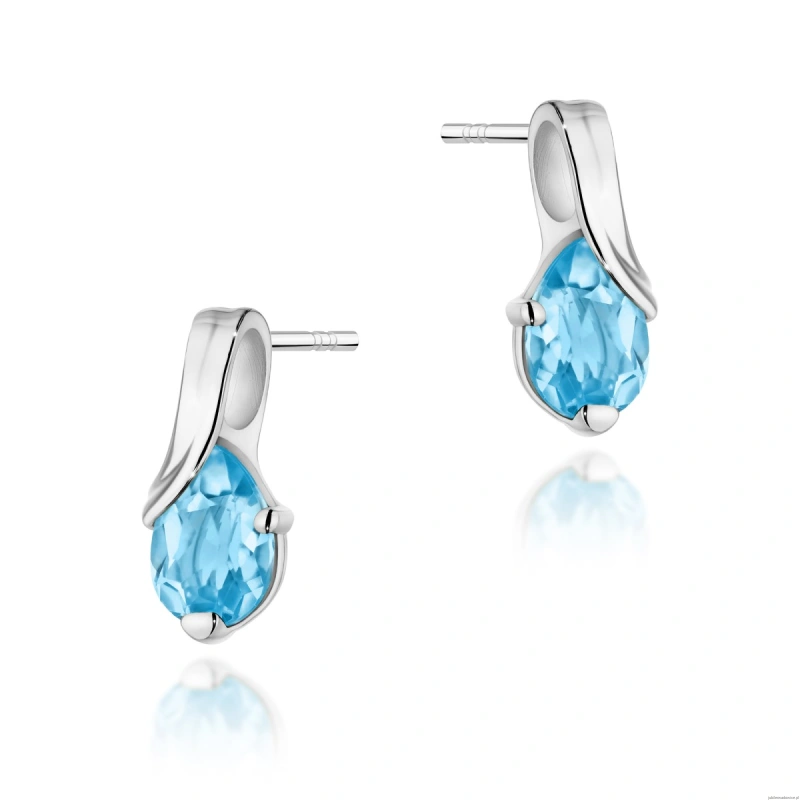 Kolczyki K0578 Topaz 2 x 0.90ct białe złoto