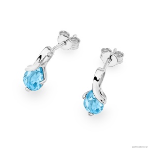Kolczyki K0578 Topaz 2 x 0.90ct białe złoto