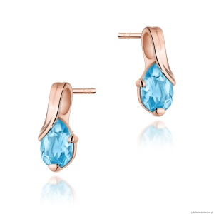 Kolczyki K0578 Topaz 2 x 0.90ct różowe złoto
