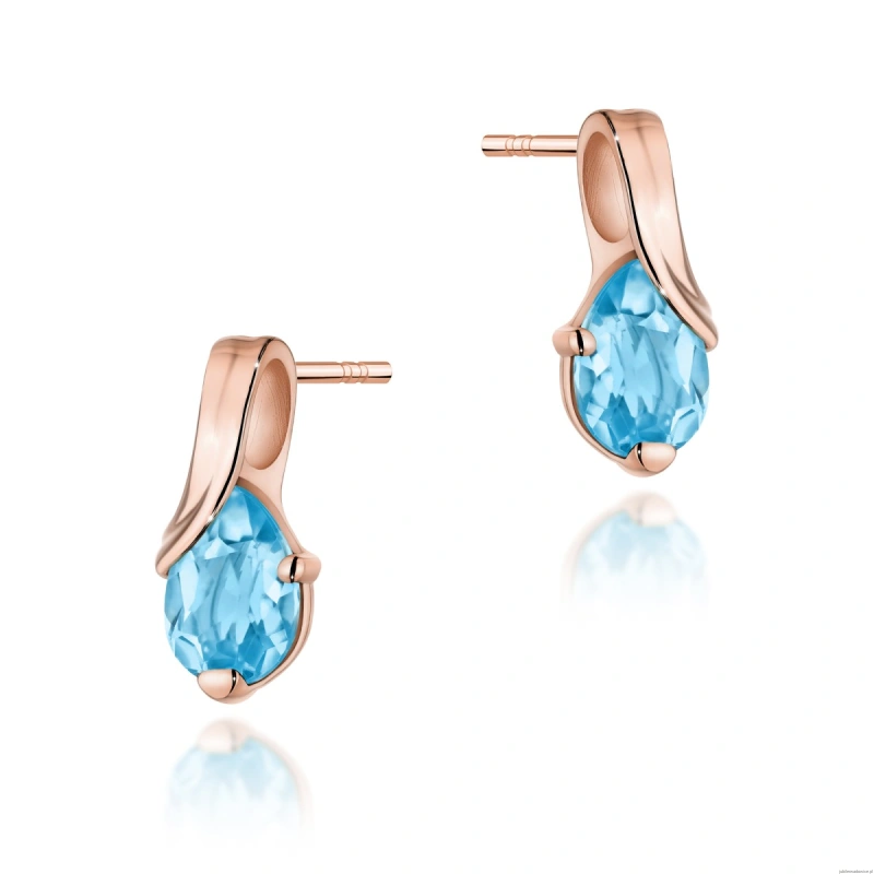 Kolczyki K0578 Topaz 2 x 0.90ct różowe złoto